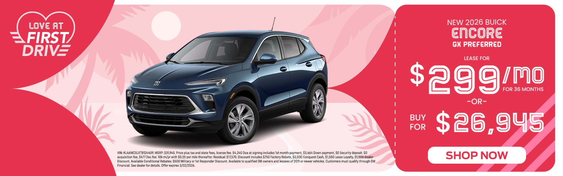 Lease a New 2026 Encore GX!