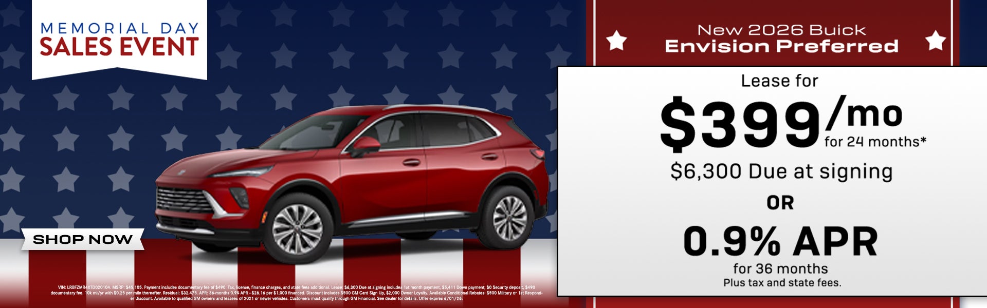 Lease a New 2026 Envision!