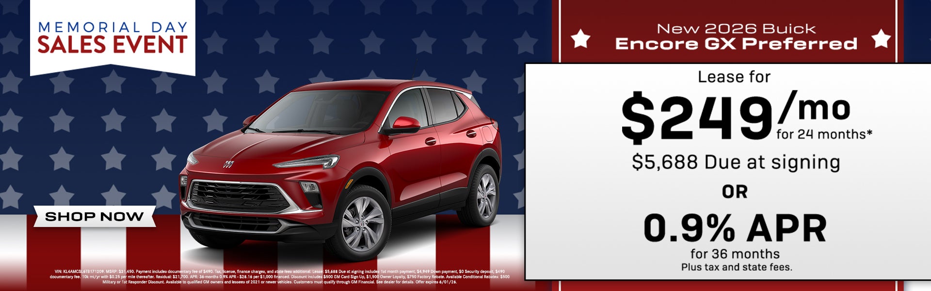 Lease a New 2026 Encore GX!